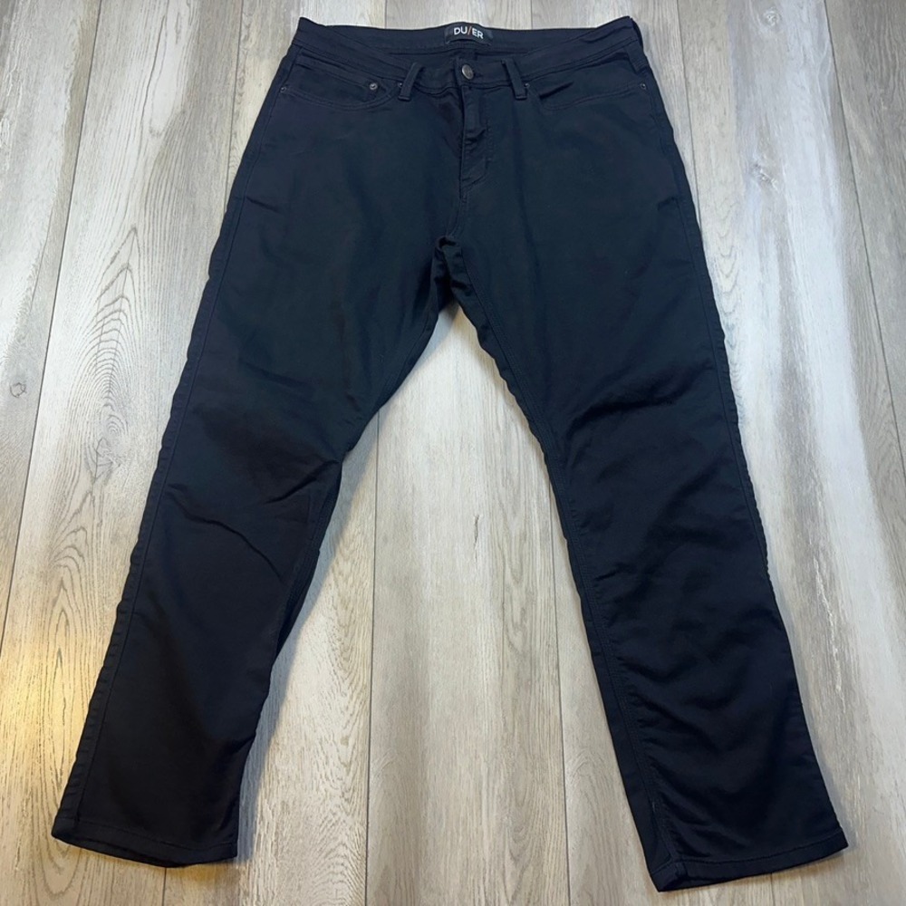 Duer DU/ER N2X Relax Taper Jeans Mens 36x30 Black Denim Stretch Performance Men